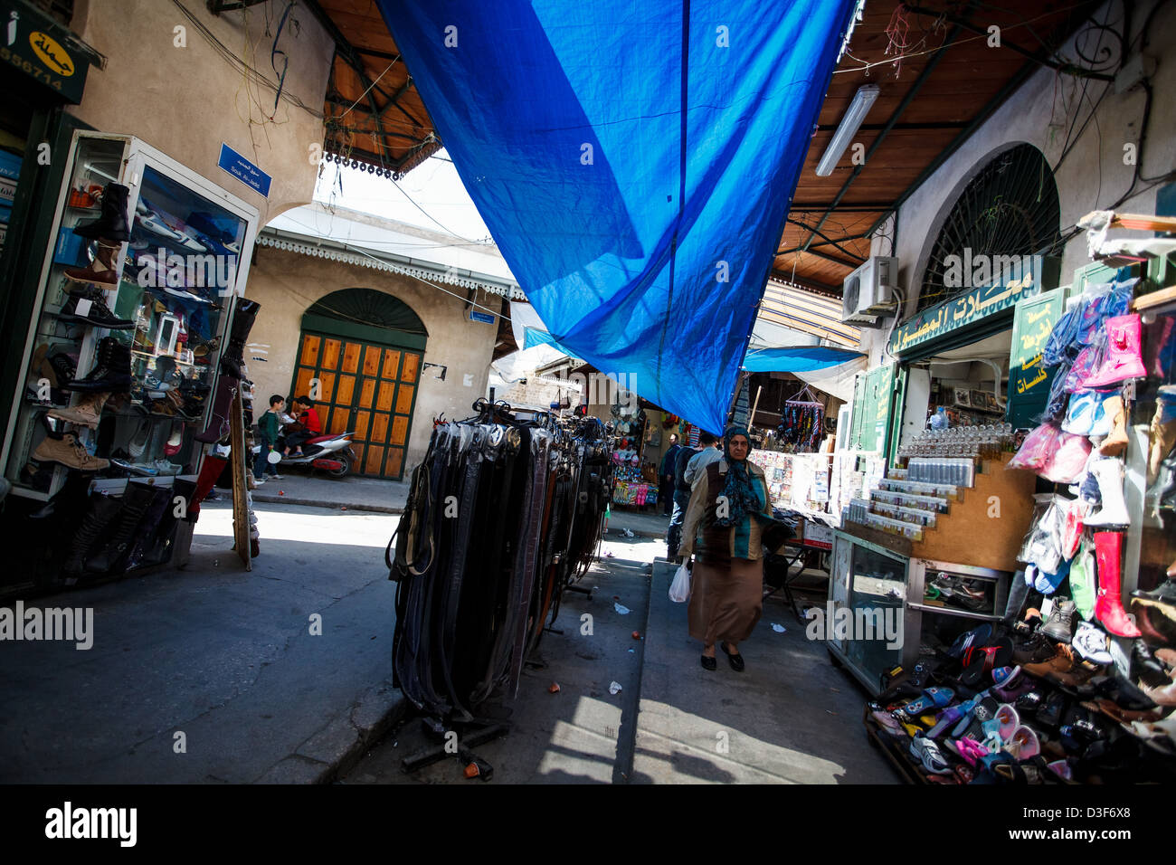 L'intérieur du soukh (marché) dans la vieille ville de Tripoli au nord du Liban, près de la frontière syrienne. Banque D'Images