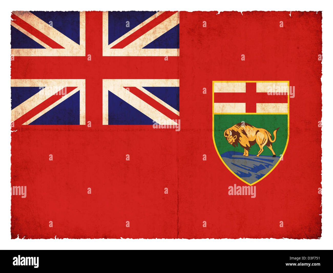 Drapeau de la province canadienne de Manitoba a créé dans le style grunge Banque D'Images