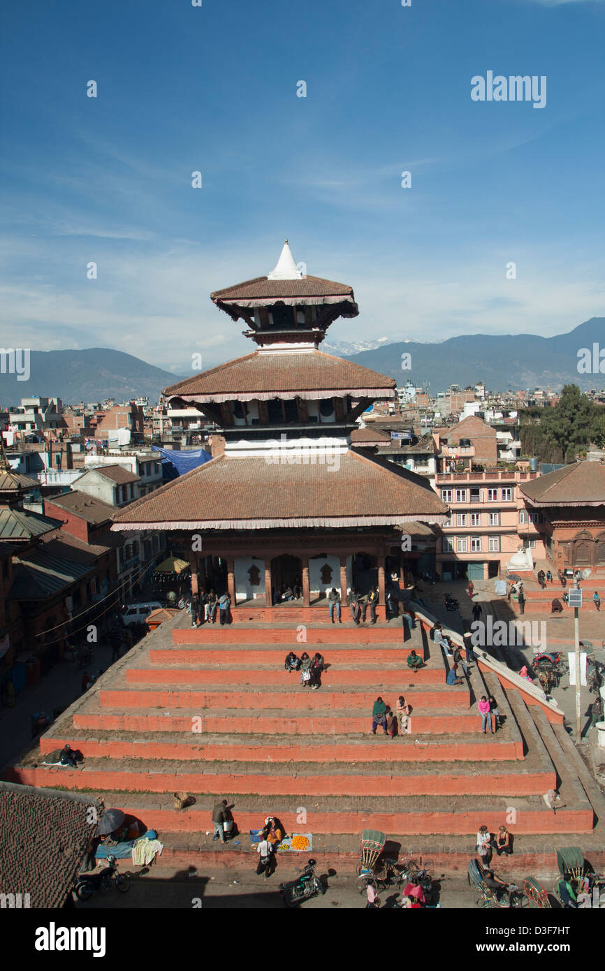 Le Népal, Katmandou, Durbar Square, temples Banque D'Images