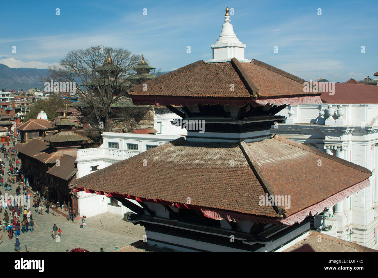 Le Népal, Katmandou, Durbar Square, temples Banque D'Images