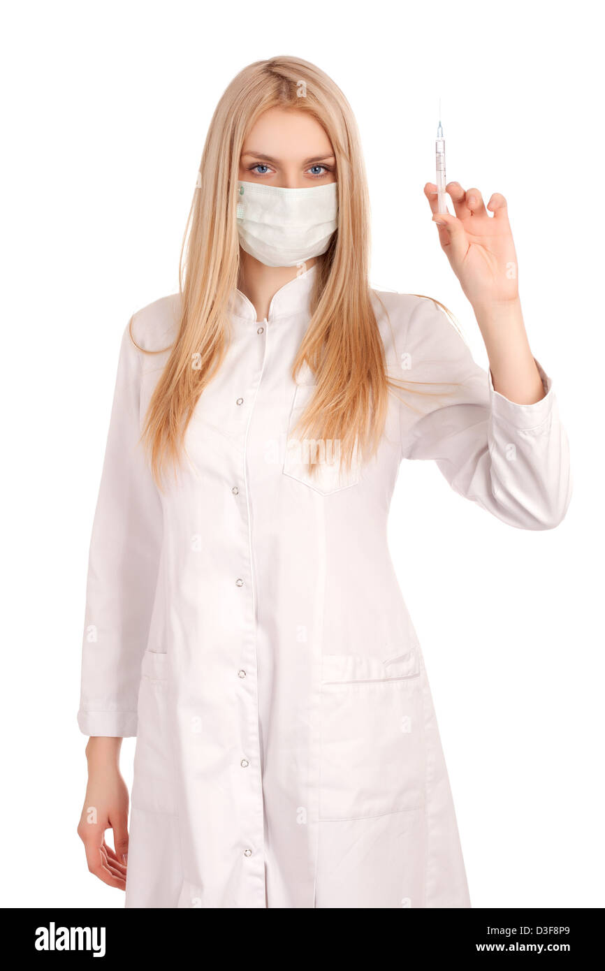 Docteur en médecine avec la seringue Banque D'Images