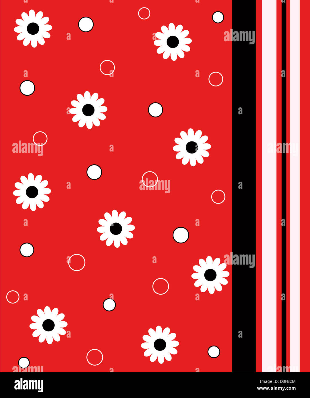 Rayures et fleurs Banque D'Images