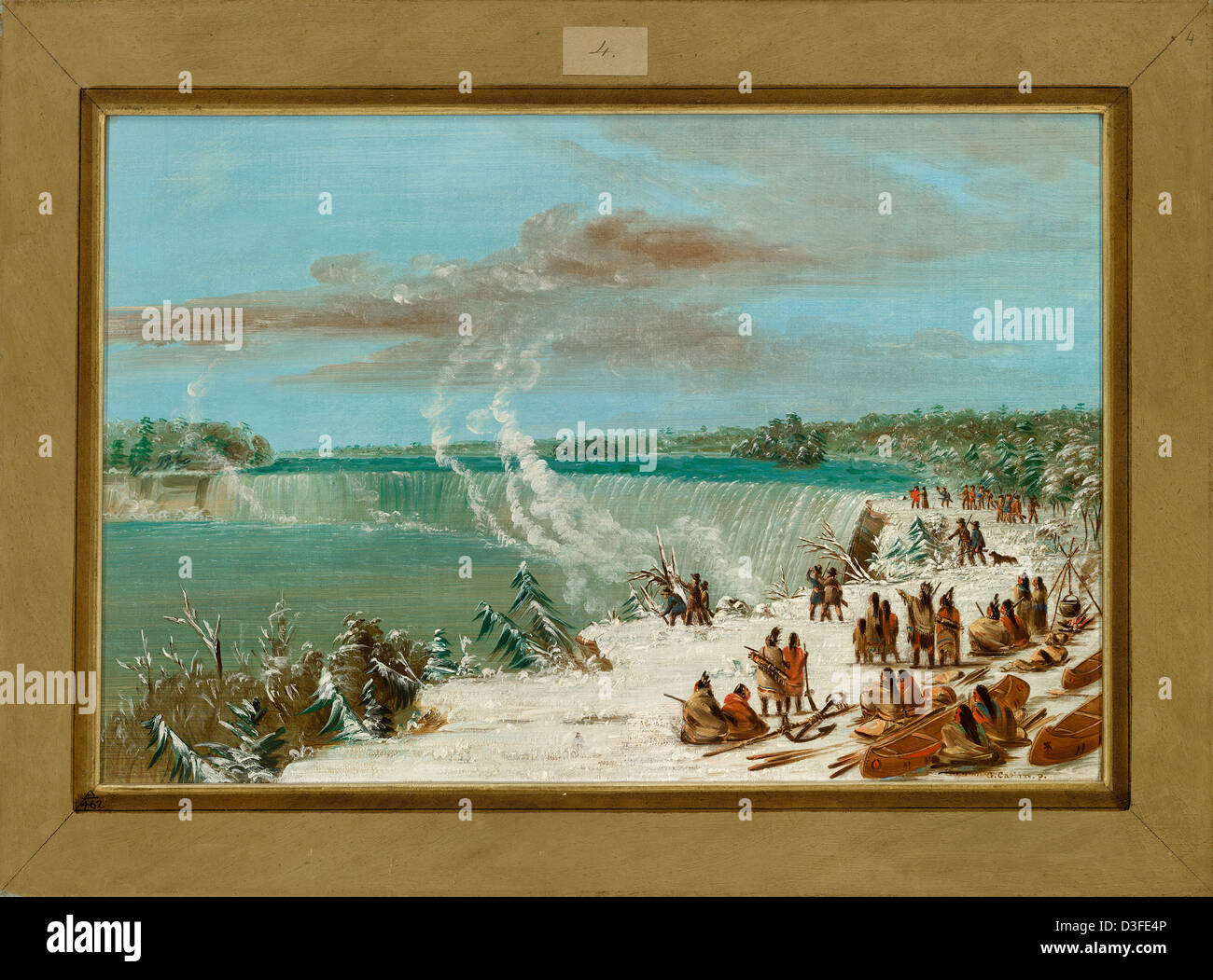 George Catlin, portage autour des Chutes du Niagara à Table Rock, américain, 1796 - 1872, 1847/1848, huile sur toile Banque D'Images