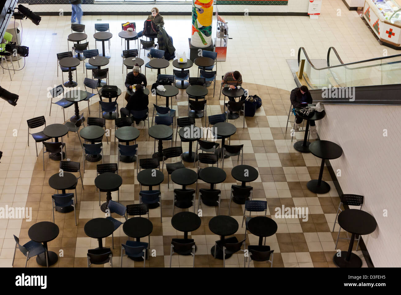 Coin repas de cafétéria d'en haut Banque D'Images