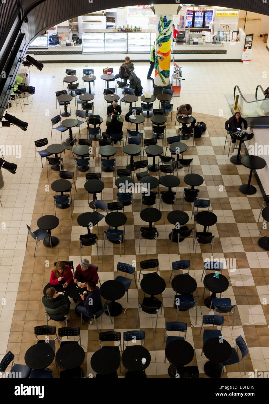 Coin repas de cafétéria d'en haut Banque D'Images