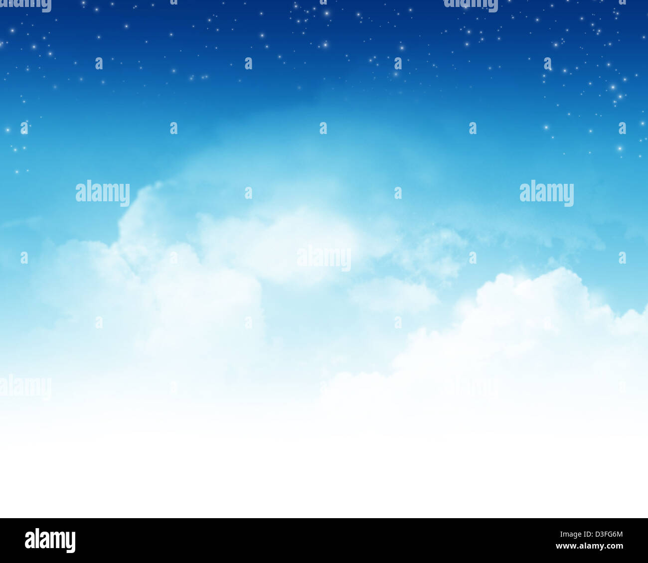 Ciel nuageux Ciel bleu avec étoile abstract background Banque D'Images