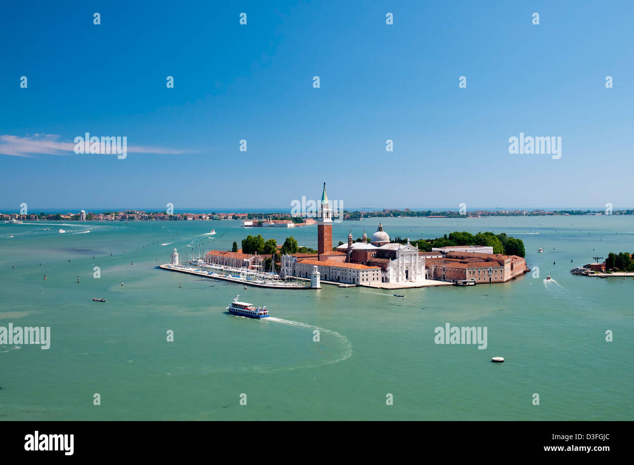 Isola di San Giorgio Maggiore island à Venise, Italie à partir de la tour de l'horloge Banque D'Images