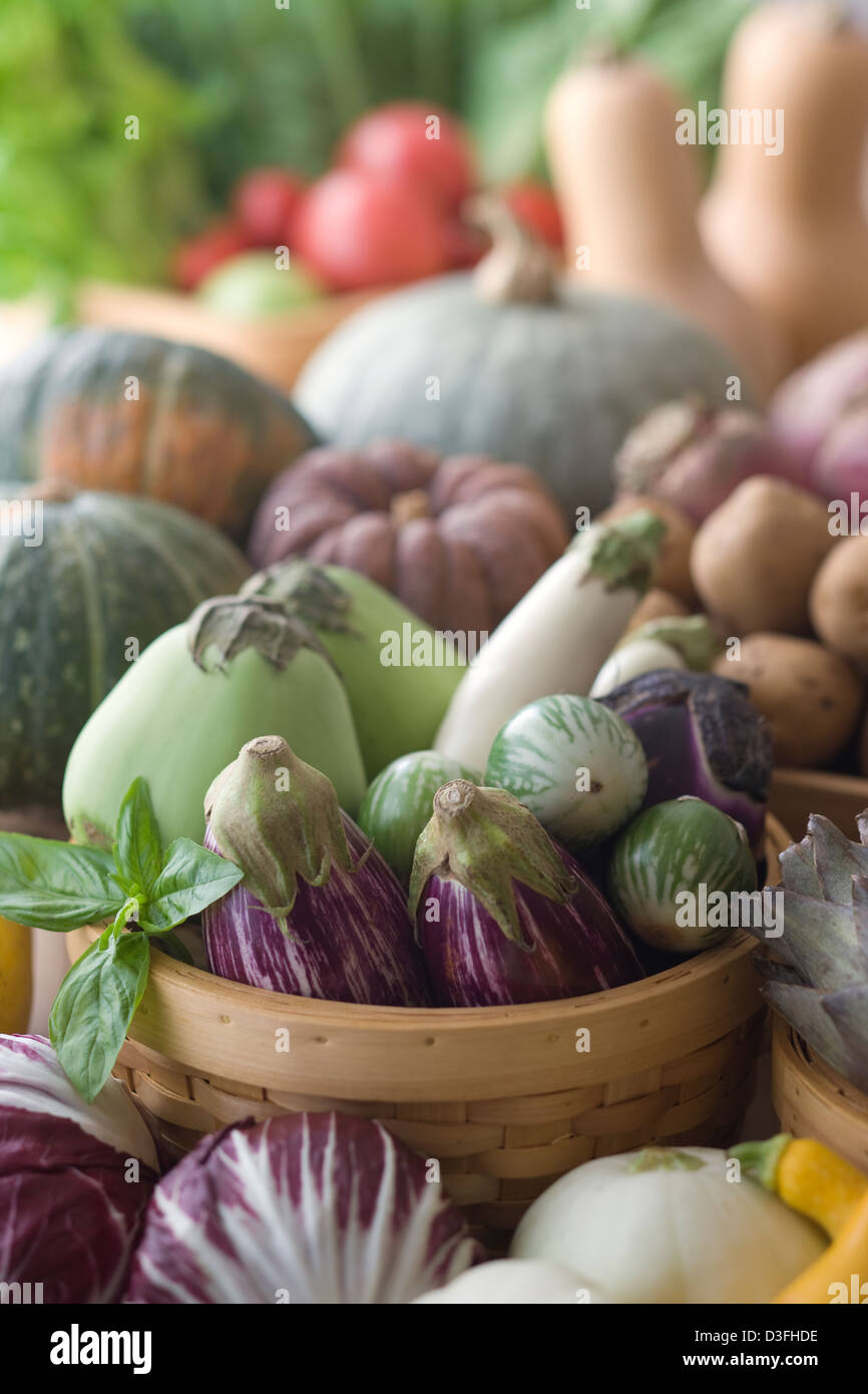 Assortiment de légumes multicolores Banque D'Images