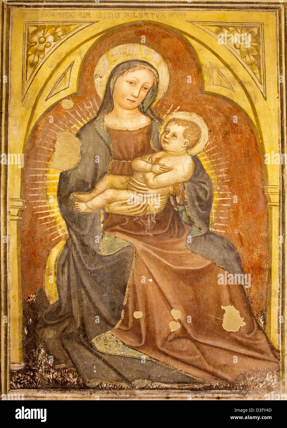 VERONA - 27 janvier : à partir de la fresque Madonna 12. - 15. 100. par anonym auteur dans la Basilique di San Zeno Banque D'Images