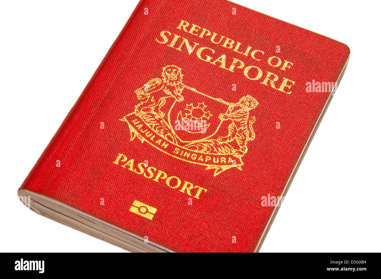 Singapour isolés passeport en fond blanc Banque D'Images