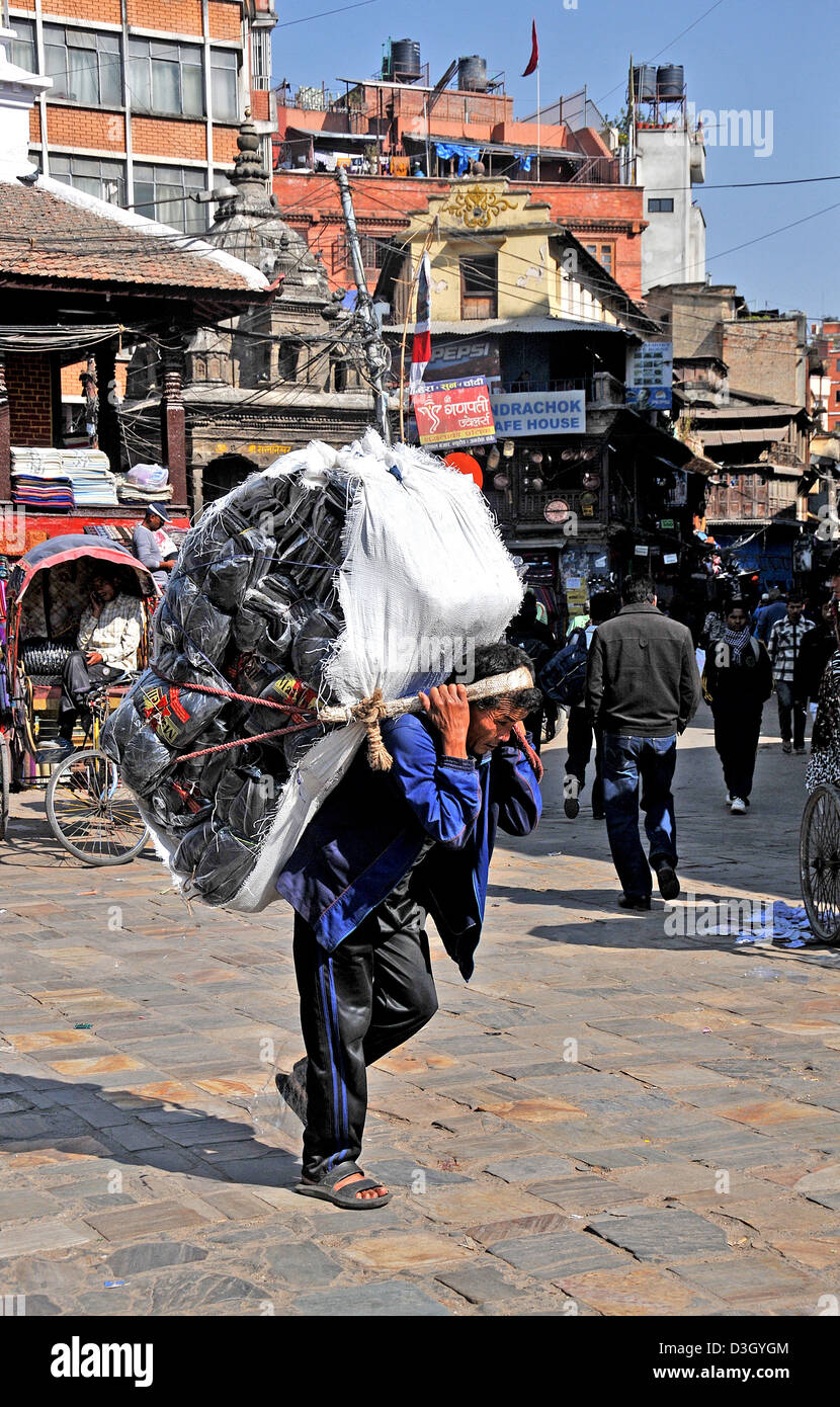 Dans sherpa au Népal Katmandou rue Banque D'Images