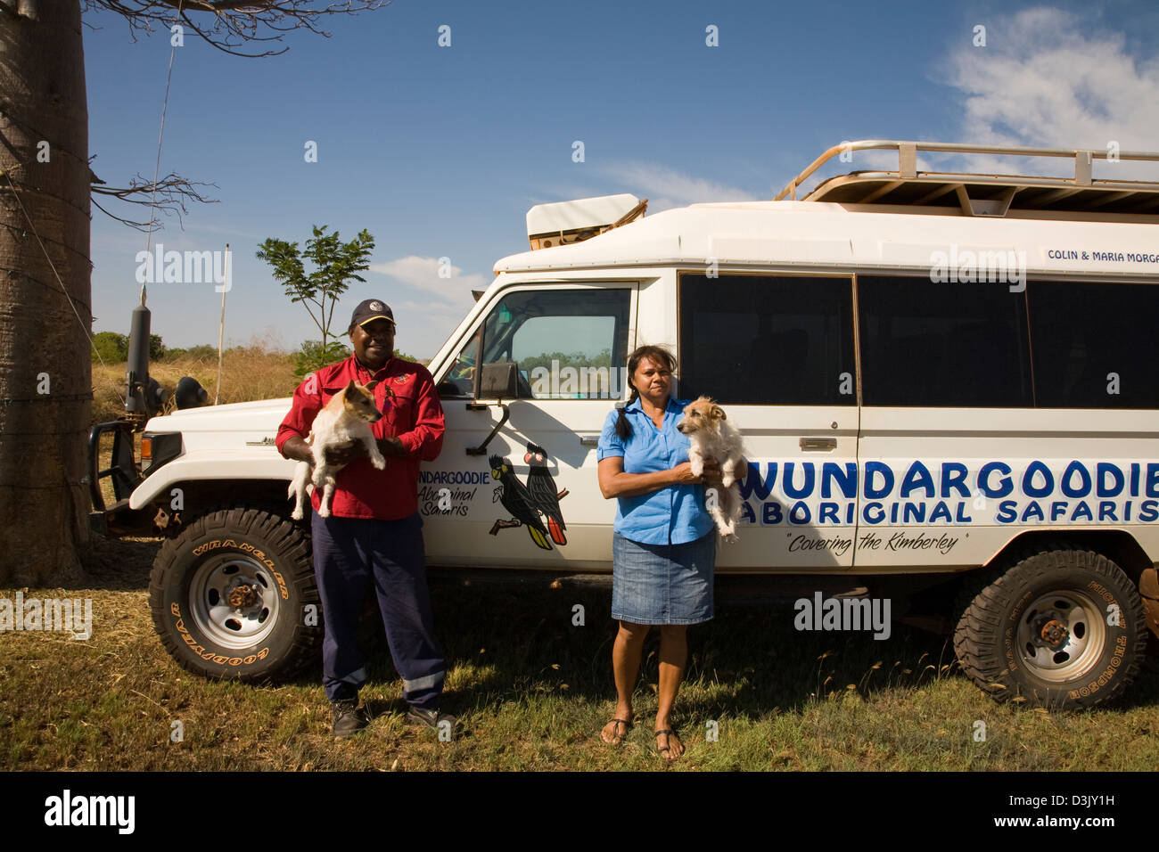 Colin et Maria Morgan, Wundargoodie Les Safaris, basée à Wyndham, l'ouest de l'Australie Banque D'Images