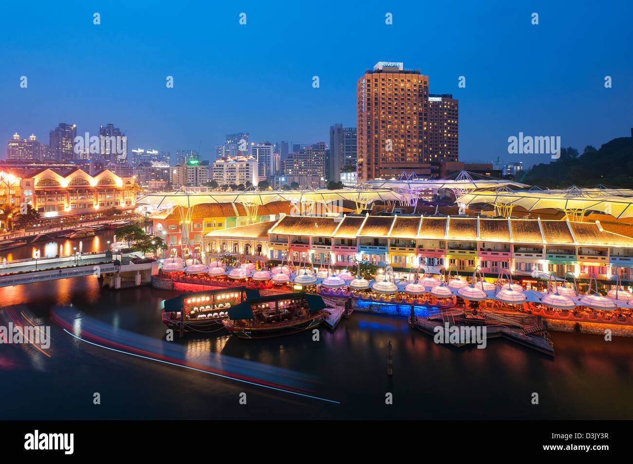 Une nuit à Clark Quay Banque D'Images