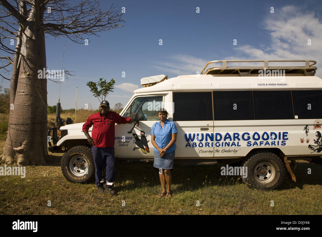 Colin et Maria Morgan, Wundargoodie Les Safaris, basée à Wyndham, l'ouest de l'Australie Banque D'Images