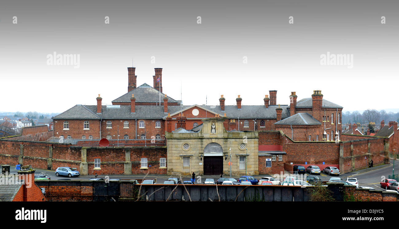 La prison de Shrewsbury, la Dana, peu avant sa fermeture. Prisons la Grande-Bretagne victorienne a hanté Banque D'Images