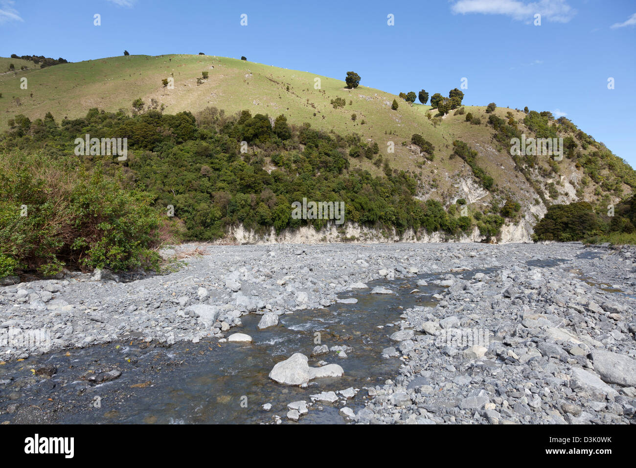 Vue sur la rivière de Marlborough en Nouvelle Zélande Banque D'Images