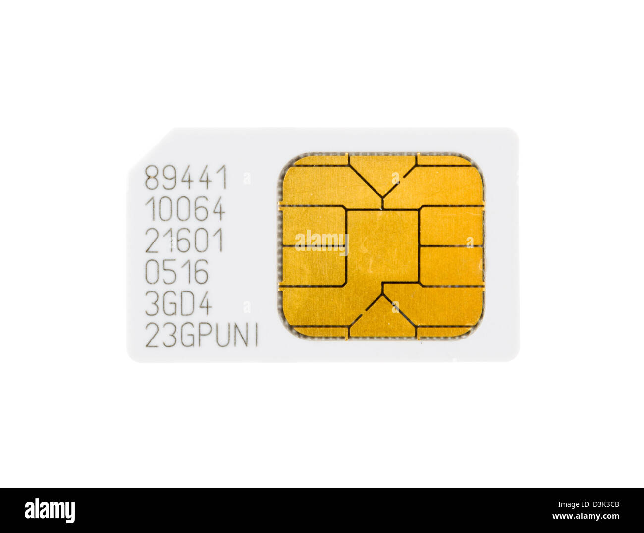 Une carte SIM pour un téléphone mobile Banque D'Images