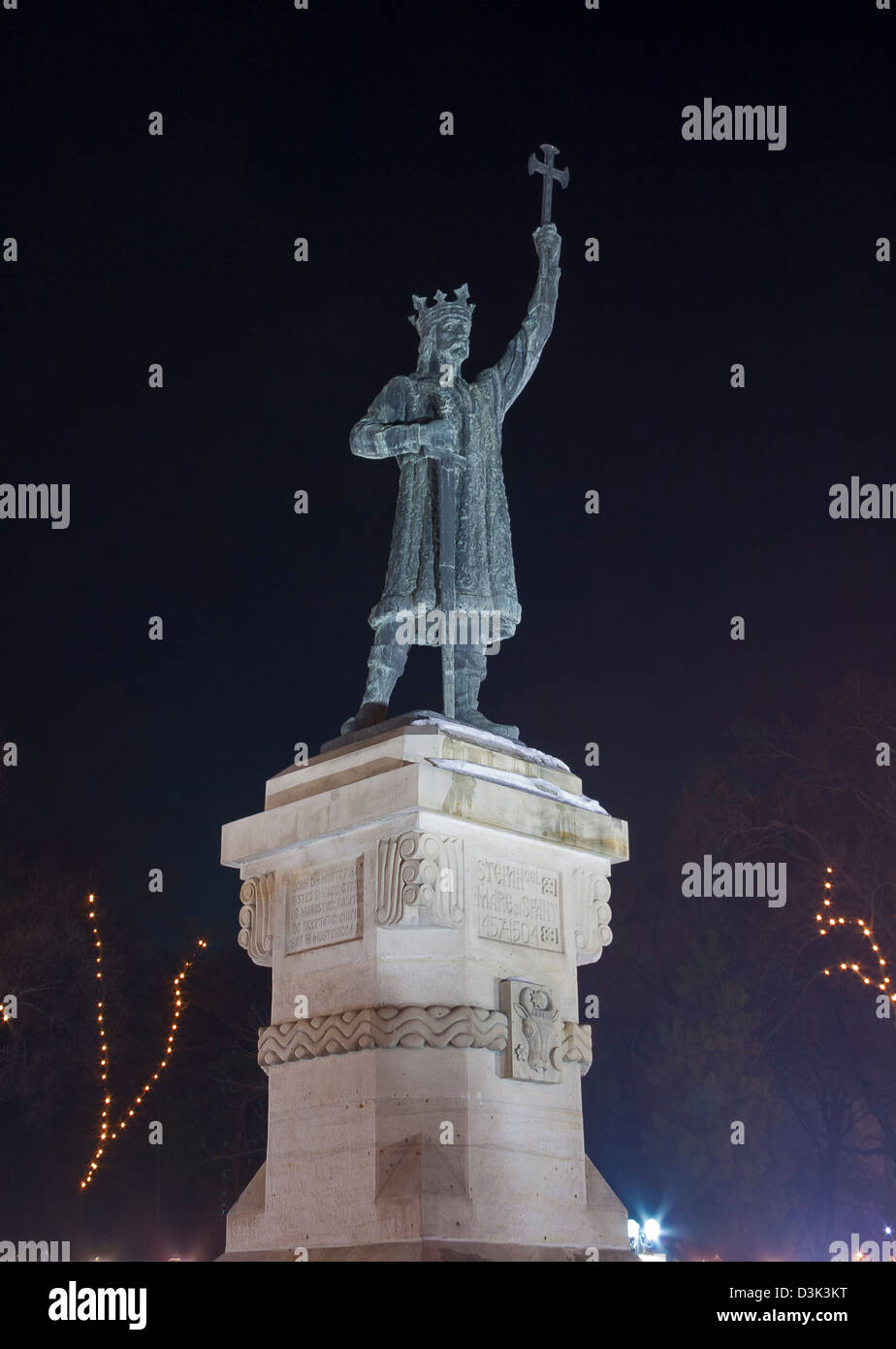 Le monument à Etienne le Grand (1457-1504) conçu par l'architecte A. Plamadeala en 1923. Elle a été érigée à Chisinau en 1927. Banque D'Images