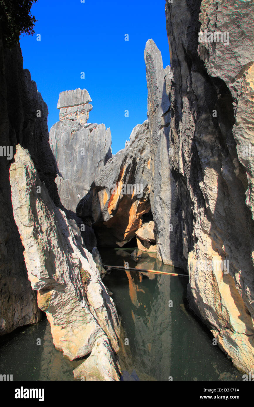 La Chine, le Yunnan, Shilin, la forêt de pierre, Banque D'Images