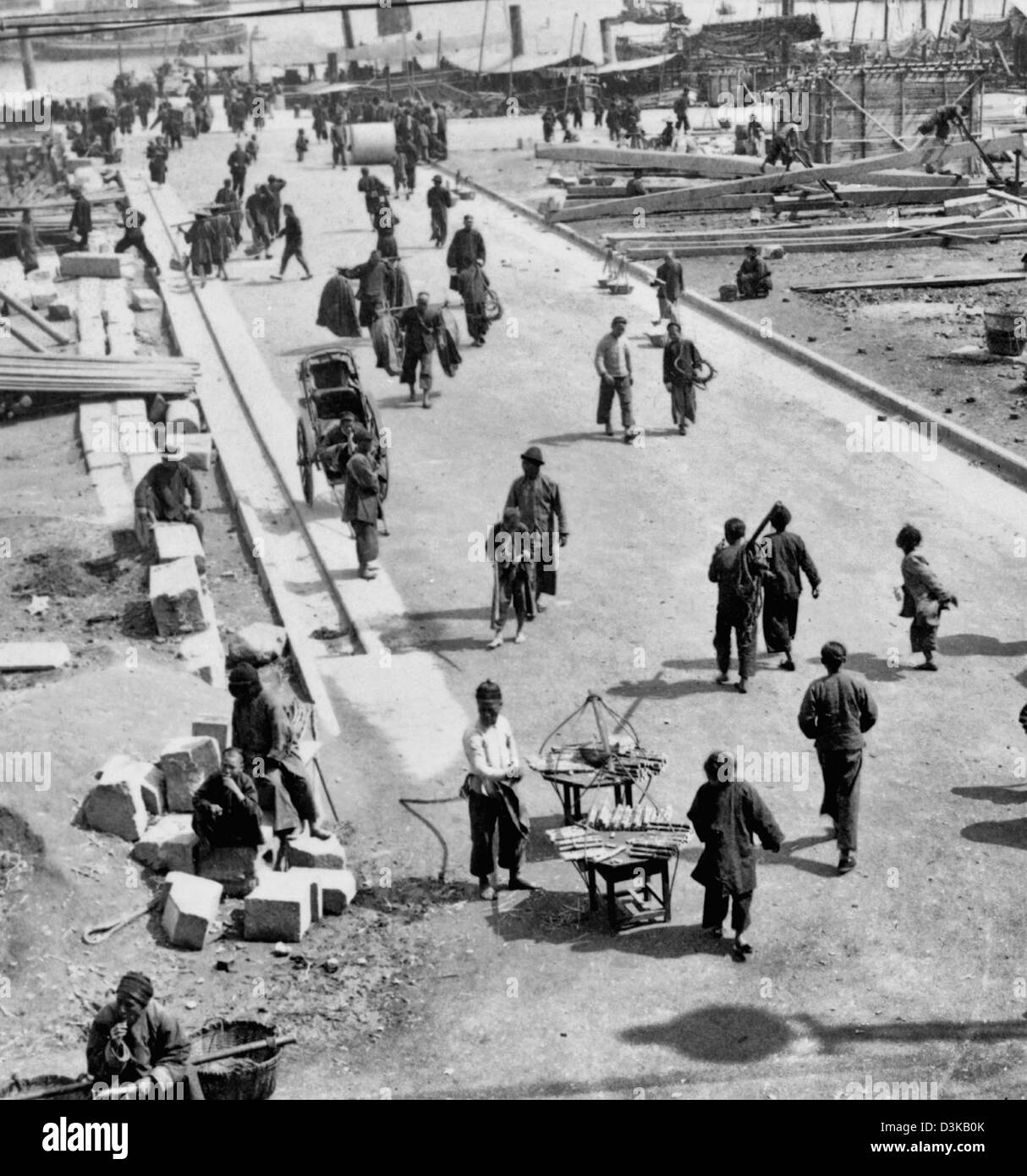 La façon de le débarcadère, Hong Kong, Chine, vers 1900 Banque D'Images