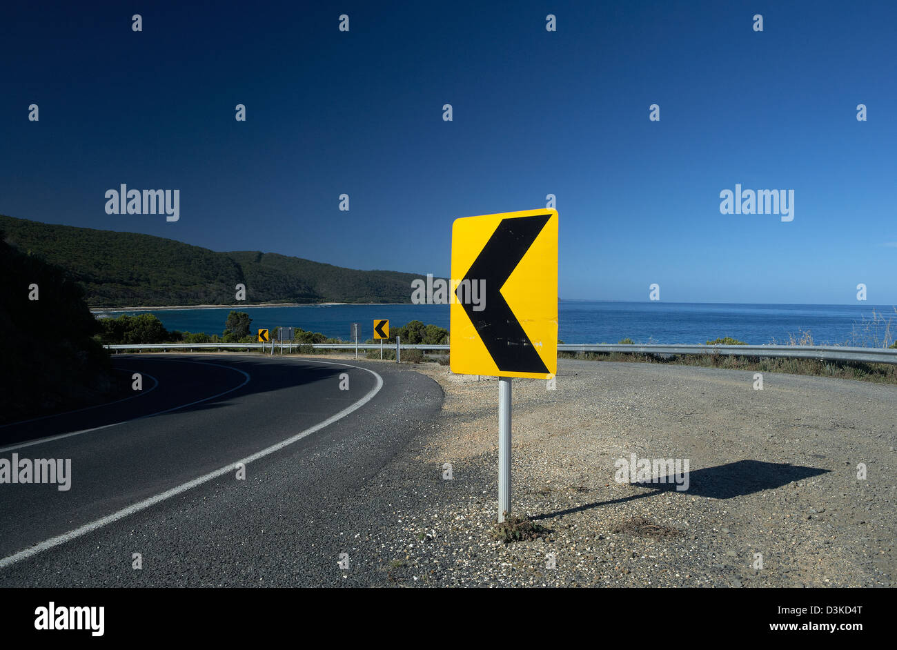 Kennet River, l'Australie, un point de vue sur la Great Ocean Road vers le Pacifique Banque D'Images