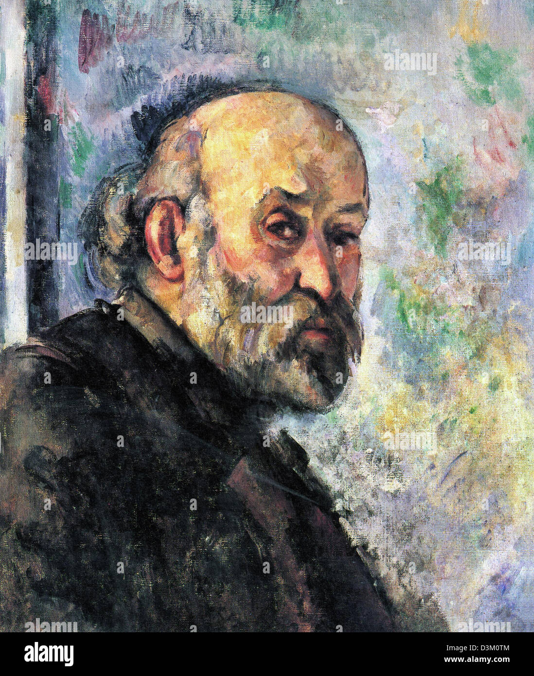 Paul Cézanne, Autoportrait 1895 huile sur toile. Banque D'Images