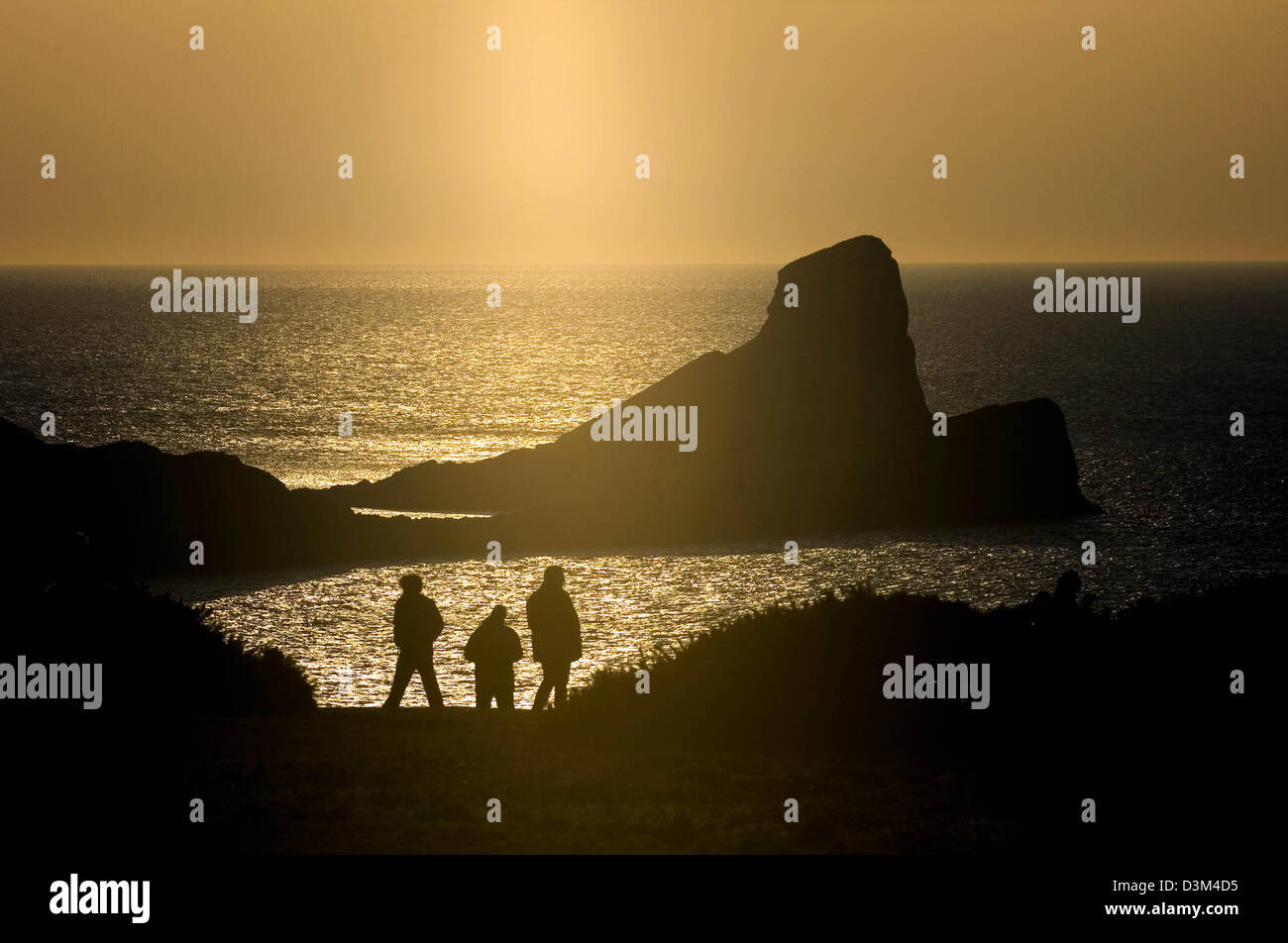 Les vers Pointe à Rhossili Beach sur la péninsule de Gower, près de Swansea, Royaume-Uni. Banque D'Images