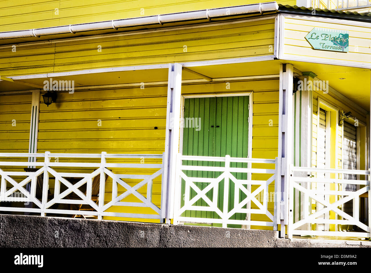 La face d'un restaurant en montagne commune commune de Cilaos, Ile de la réunion- île française dans l'Océan Indien Banque D'Images