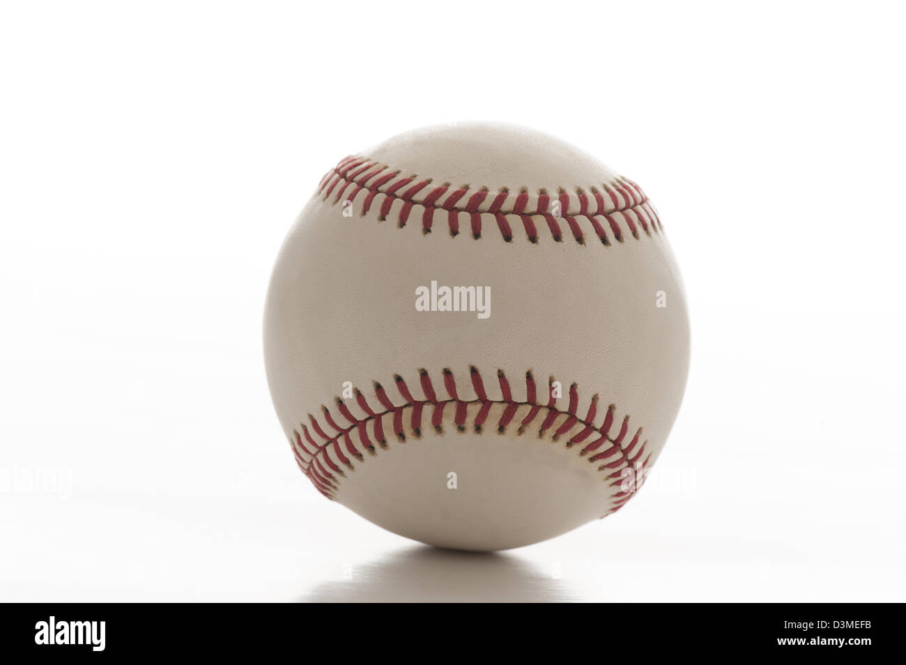 Gros plan de baseball sur fond blanc dentelle Banque D'Images