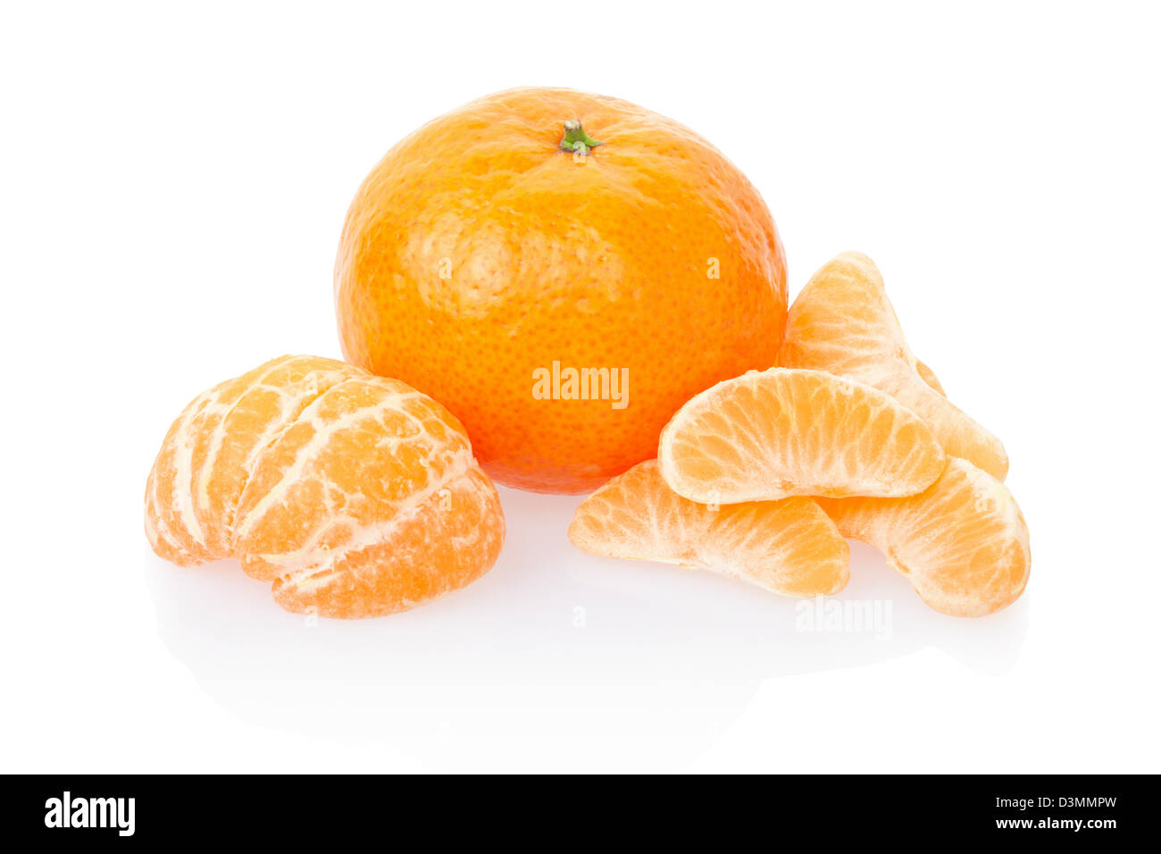 La mandarine ou le mandarin et segments Banque D'Images