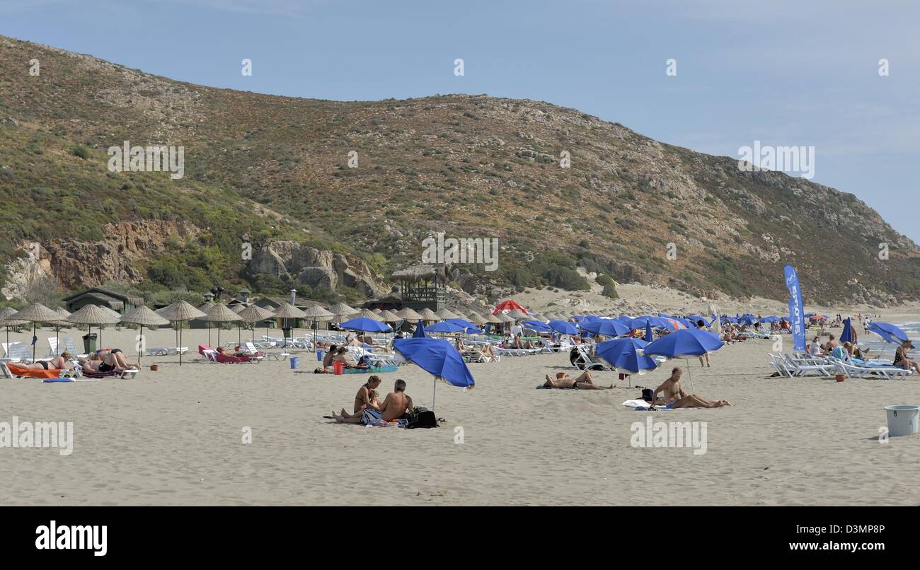 La plage de Patara en Turquie. L'une des plus belles plages de la Turquie. Banque D'Images