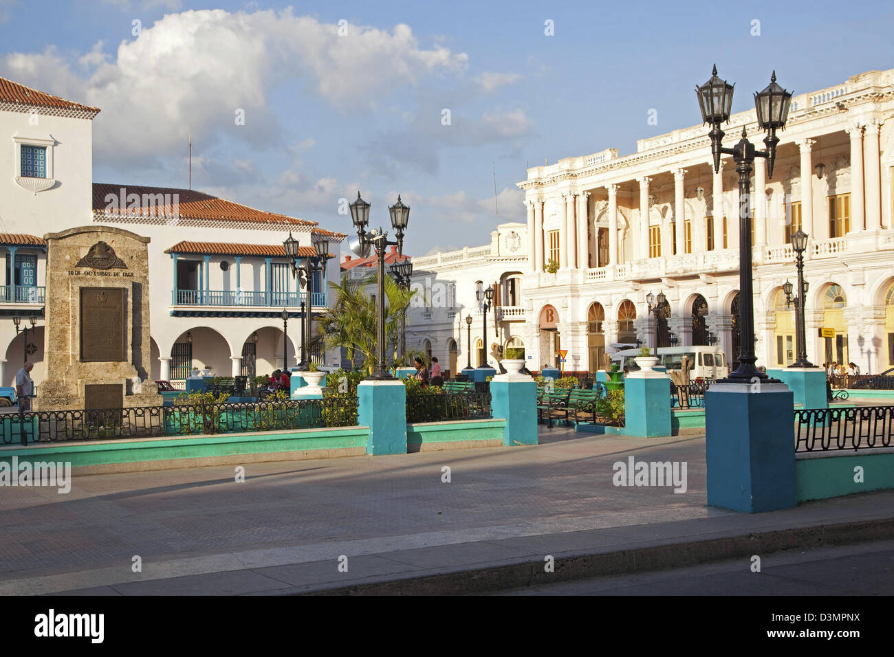 Parque Céspedes / Plaza de Armas / Parc Cespedes, place centrale de Santago de Cuba, Cuba, Caraïbes Banque D'Images