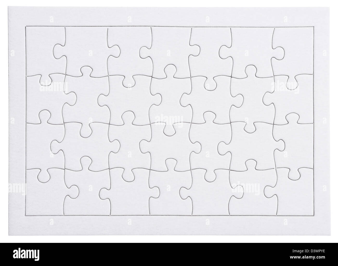 Blanc Noir et blanc jigsaw contours Banque D'Images