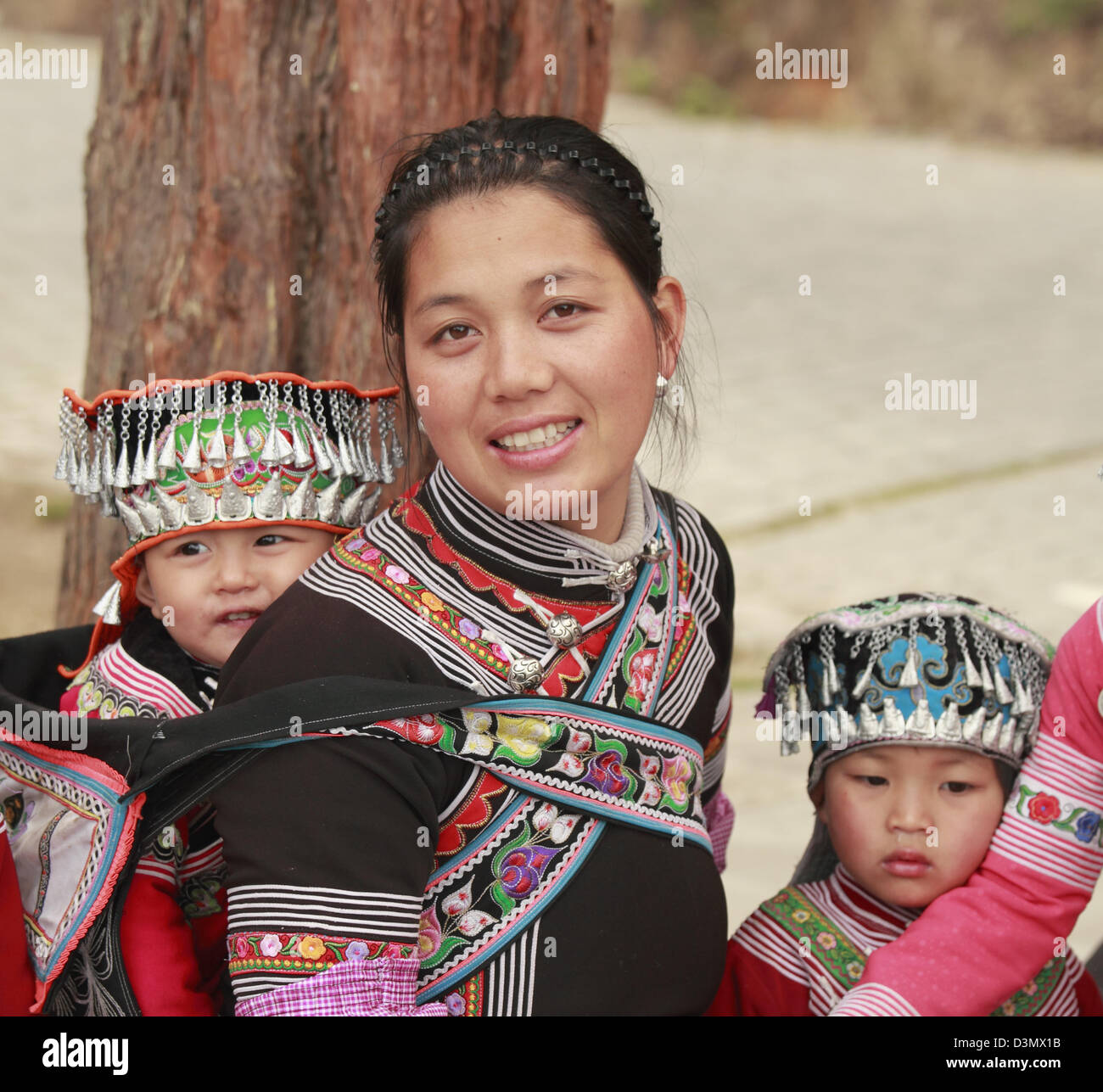 La Chine, le Yunnan, Yuanyang, Hani les minorités ethniques, Banque D'Images