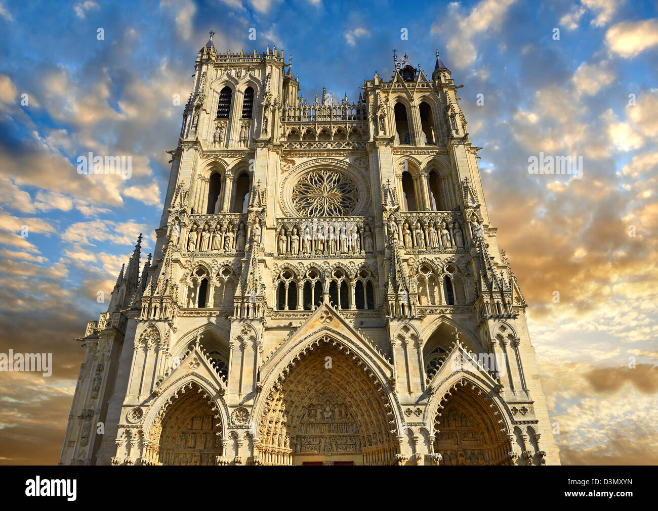 Cathédrale gothique Notre-Dame, Amiens, France Banque D'Images