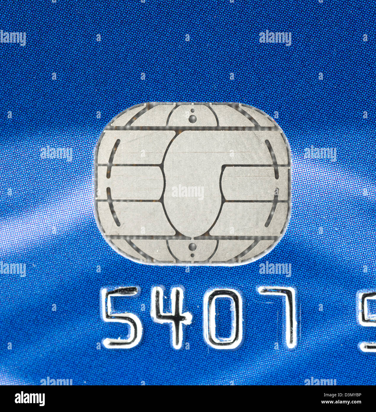Puce sur une carte de crédit à puce avec NIP Banque D'Images