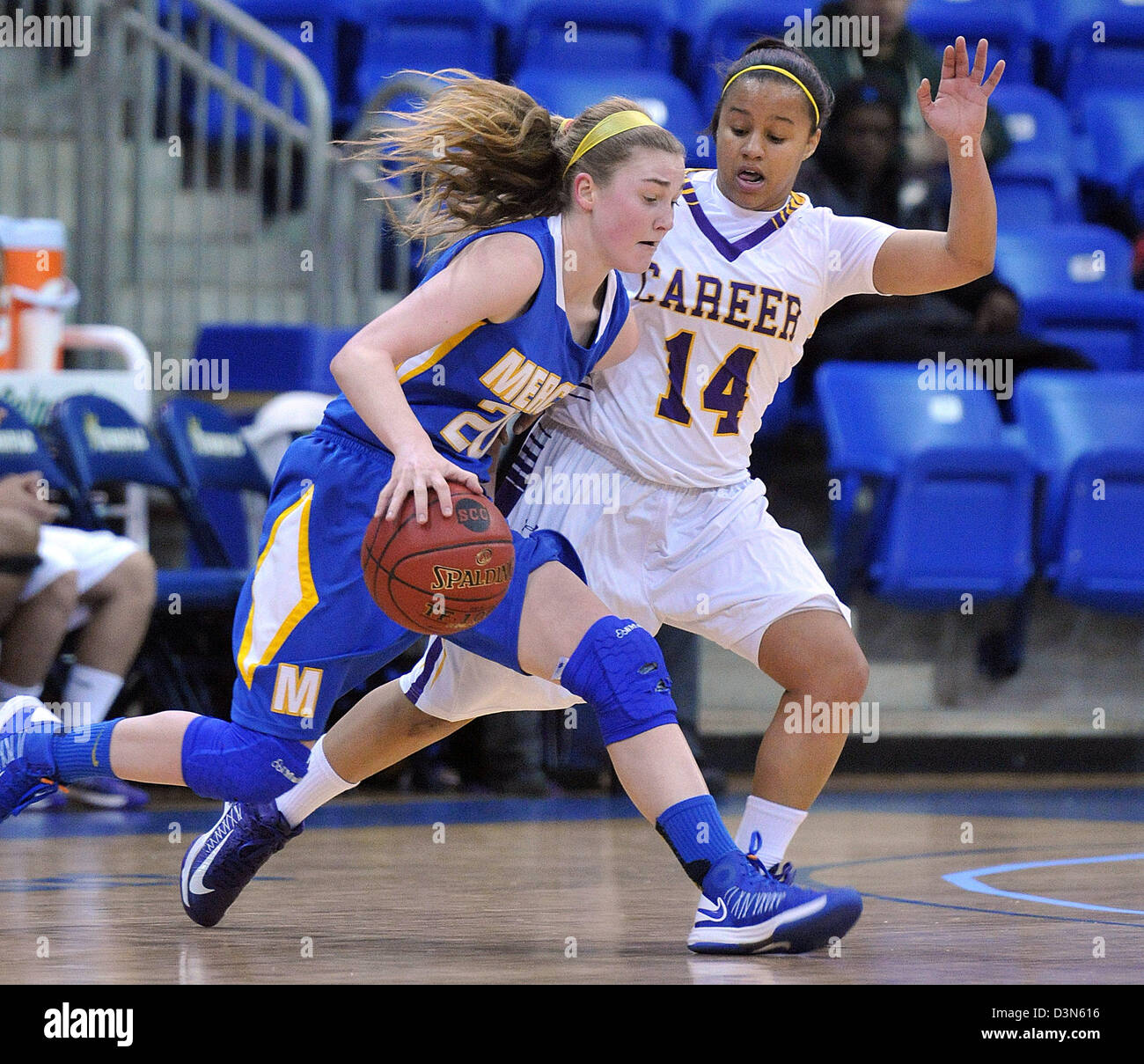 Championship girls high school basketball game dans CT USA Banque D'Images
