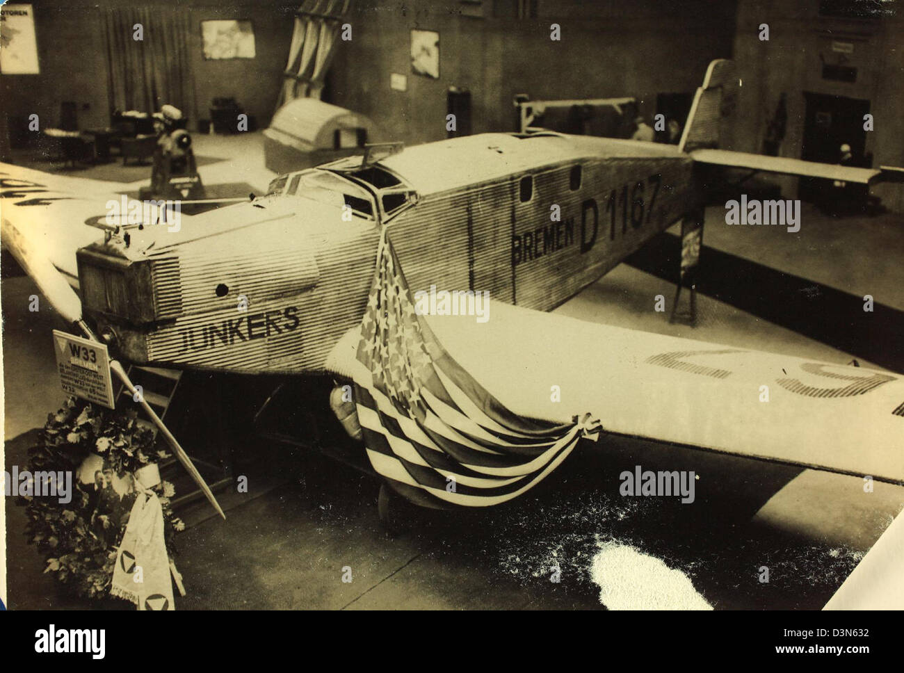 Le Junkers W 33 « Brême » a réalisé la première traversée transatlantique réussie d'est en ouest en 1928, une réalisation qui a marqué une étape importante dans l'histoire de l'aviation. Le voyage réussi de l'avion a démontré le potentiel croissant des voyages aériens à longue distance. Banque D'Images
