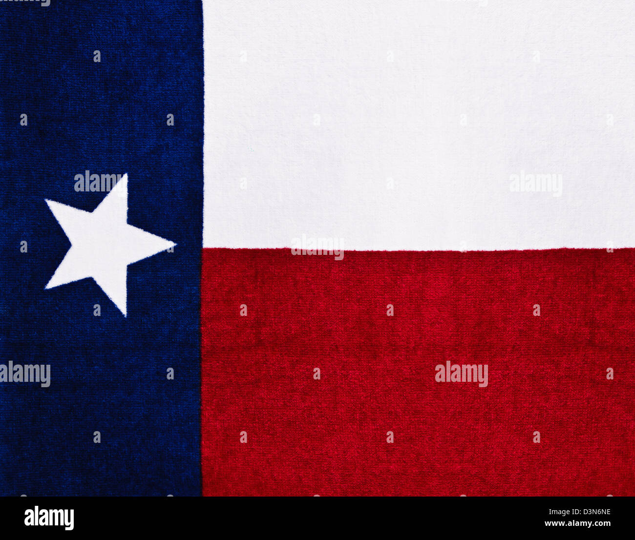 Drapeau de l'état du Texas sur tissu texturé Banque D'Images