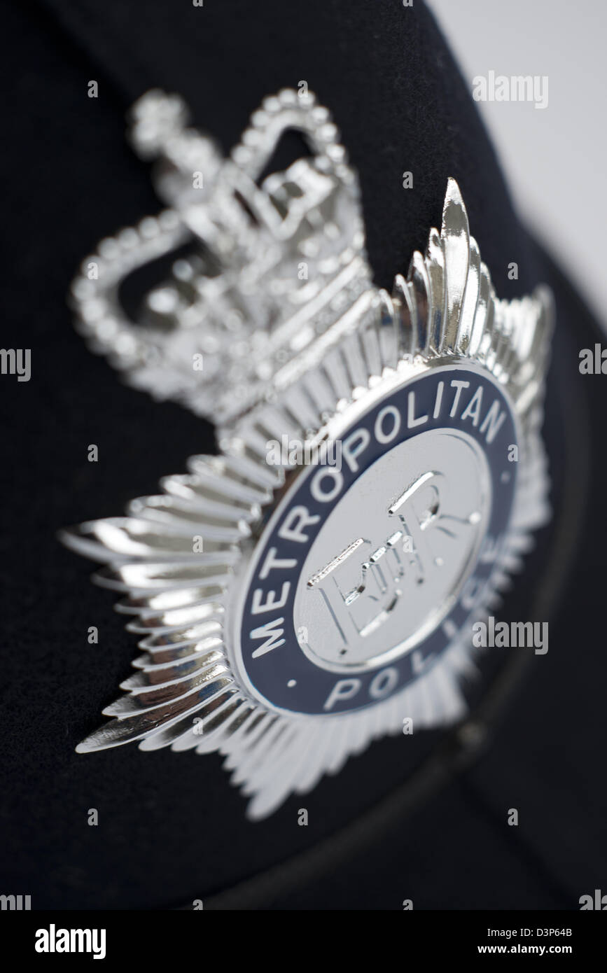 Metropolitan Police badge casque Banque D'Images