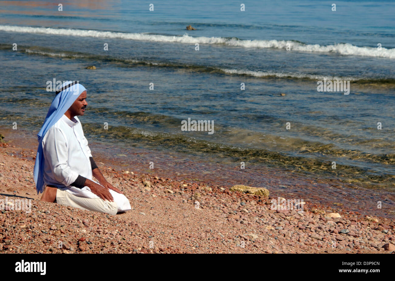La prière musulmane, Red Sea, Egypt, Africa Banque D'Images