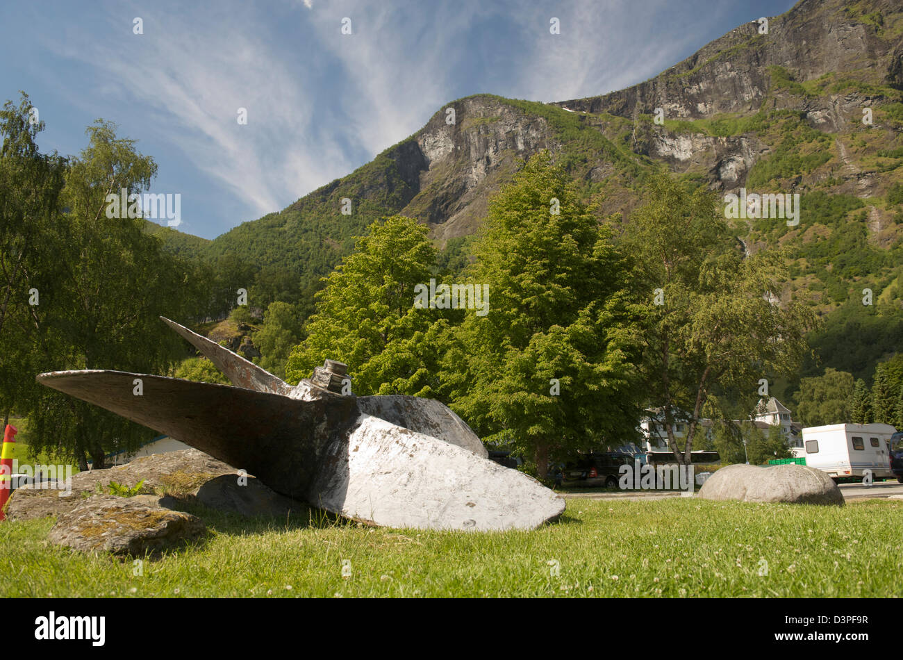 Le joli village de flam, la Norvège est une destination de croisière populaire et la maison à la flam railway Banque D'Images