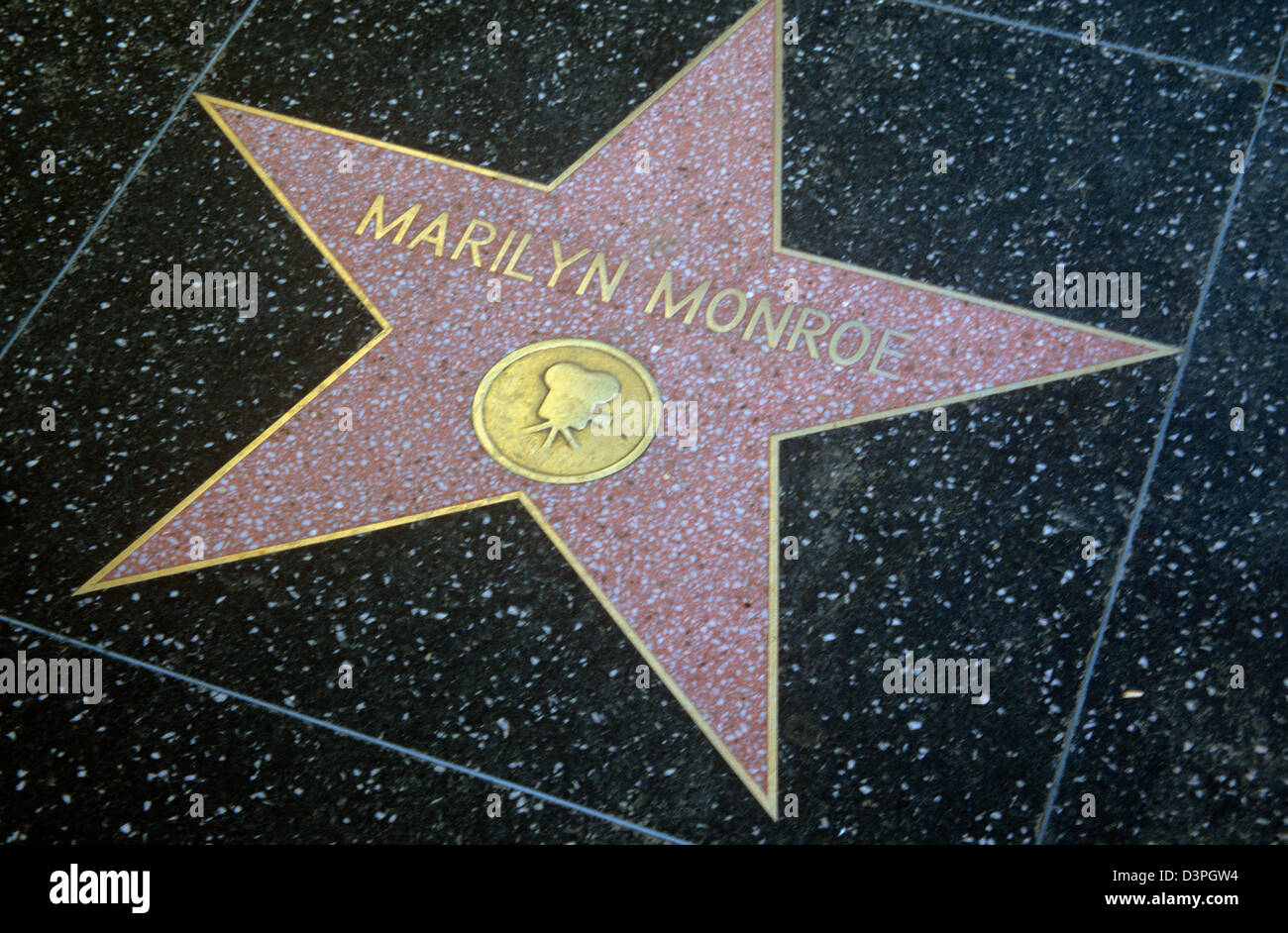 Les plus grandes stars d'Hollywood sont honorés sur le Walk of Fame, Hollywood Blvd., Los Angeles, Californie, USA. Banque D'Images