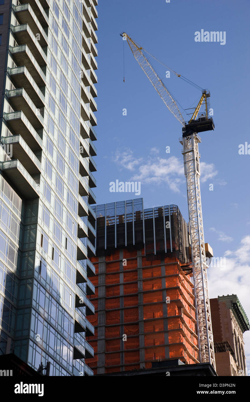 Gratte-ciel en construction à New York Banque D'Images