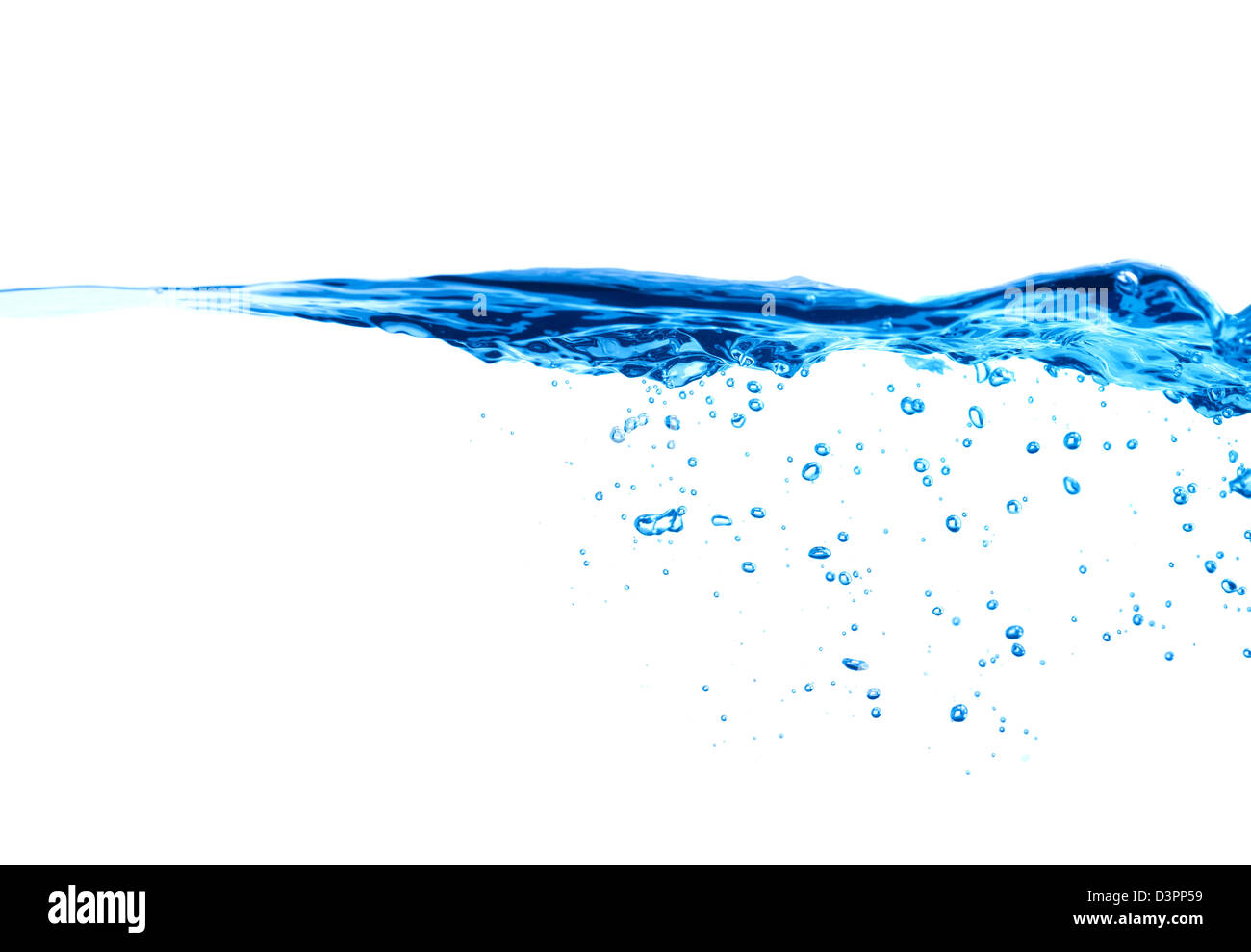 De l'eau en mouvement avec des bulles d'air. Banque D'Images