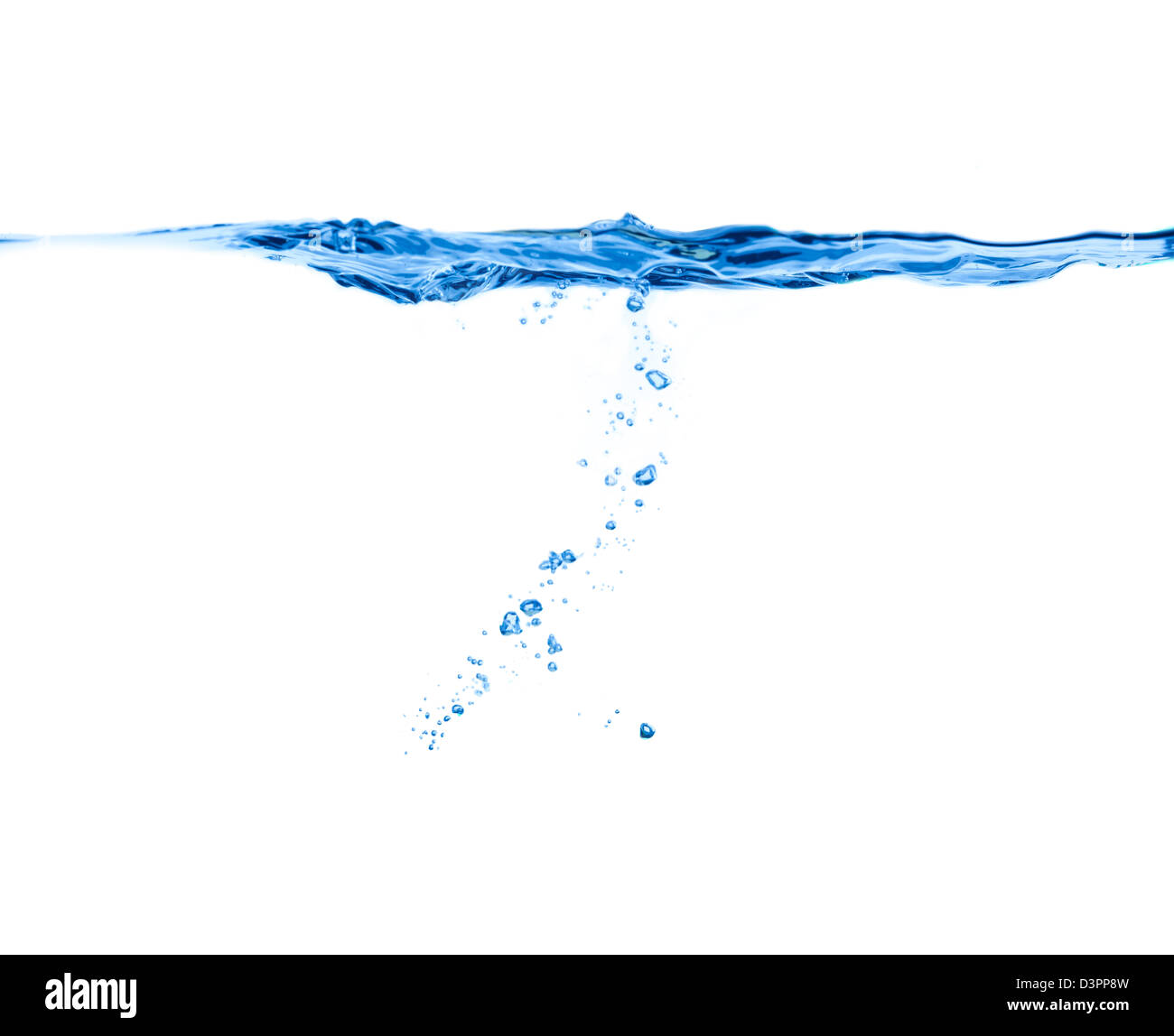 De l'eau en mouvement avec des bulles d'air. Banque D'Images