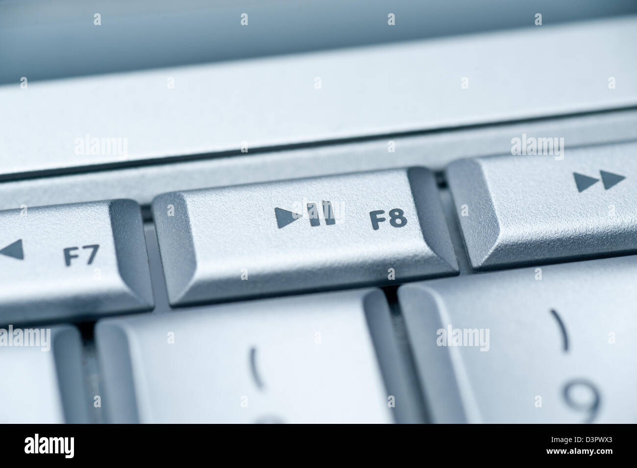 Hambourg, Allemagne, le bouton lecture/pause sur un clavier Banque D'Images