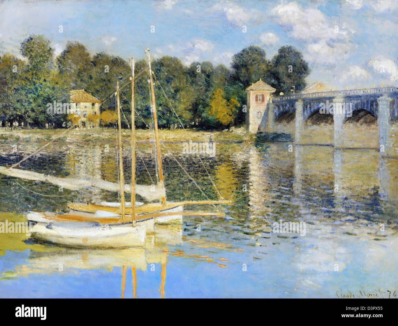 Claude Monet, le pont d'Argenteuil 1874 Huile sur toile. Musée d'Orsay, Paris, France Banque D'Images