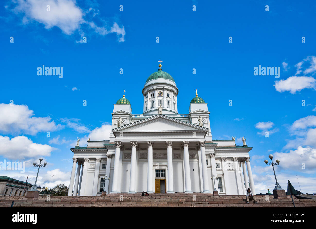 La Finlande, Helsinki, vue de la cathédrale d'Helsinki à partir de la place du Sénat Banque D'Images