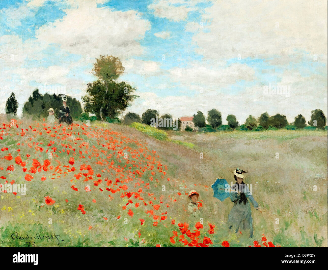 Claude Monet, champ de coquelicots en fleurs (coquelicots) 1873 Huile sur toile. Musée d'Orsay, Paris, France Banque D'Images